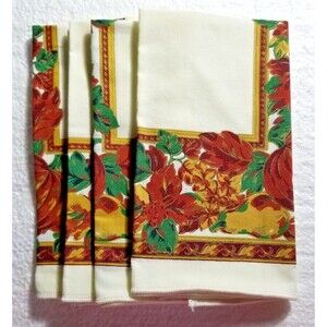 Fabric Napkins Fall Autumn Thanksgiving Set of 4 Size 16.5" X 16.5" Rustic CHIC